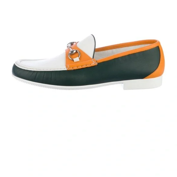 Gucci Sherry Line Leather Loafers 10d white stuff on bottom shown in pics Gucci | Shoes | Gucci Brand New Loafers Bought In Italy For  main image 2